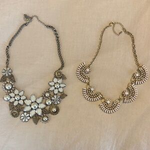 Two Elegant Gold Statement Necklaces